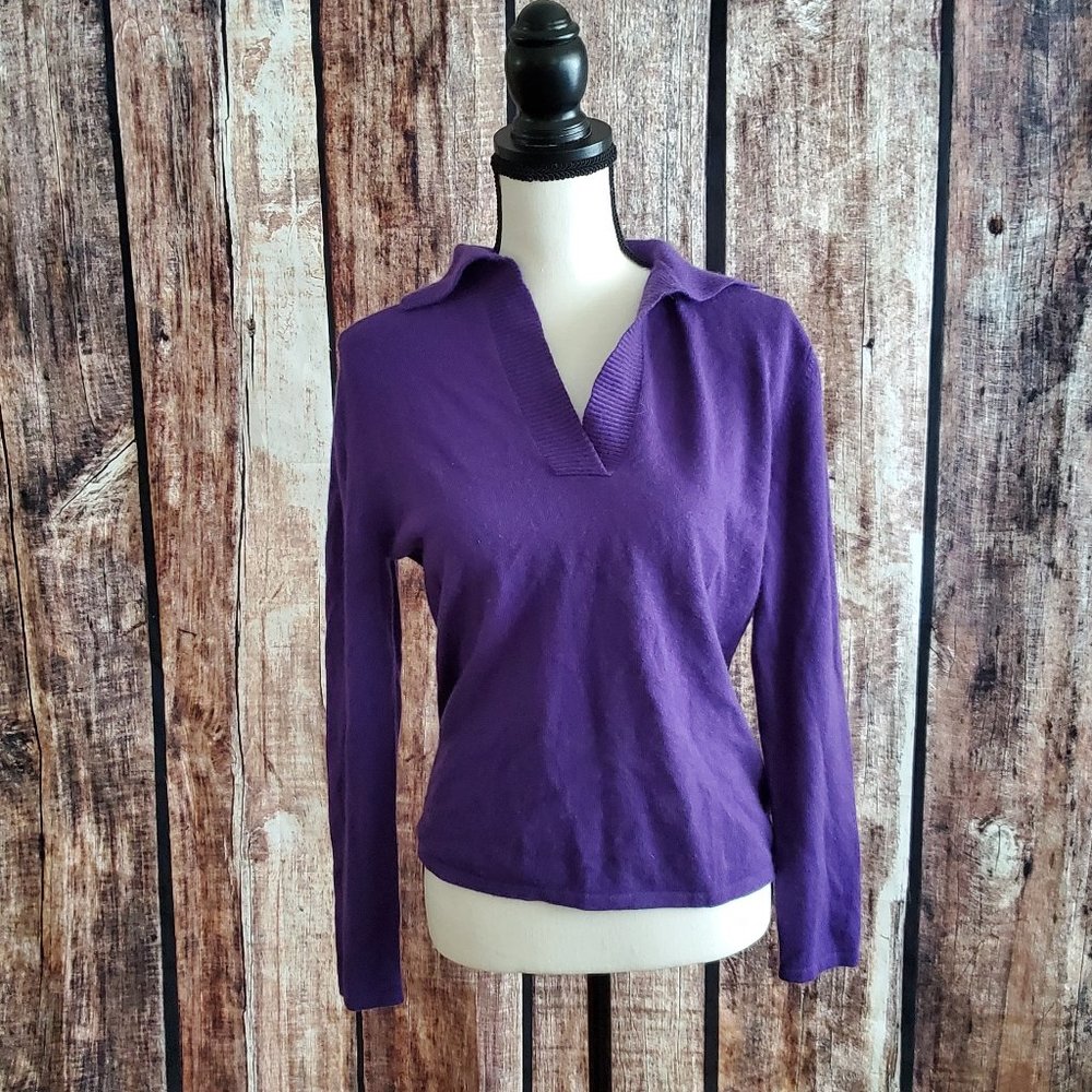 Neiman Marcus  100% Cashmere Collection  Purple Size Large Sweater